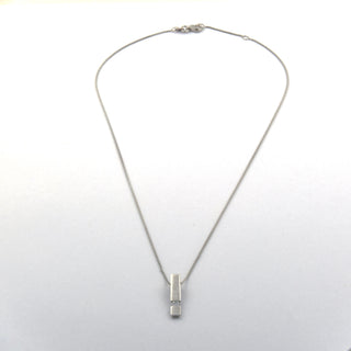 Kette mit Brillantanhänger aus 585 Weißgold, nachhaltiger second hand Schmuck perfekt aufgearbeitet