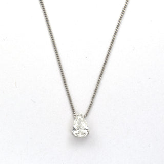 Kette mit Diamantanhänger aus 585 Weißgold, nachhaltiger second hand Schmuck perfekt aufgearbeitet