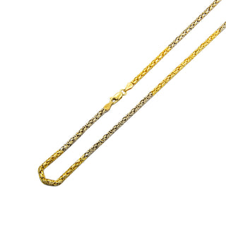 Königskette aus 585 Gelb- und Weißgold,70cm, nachhaltiger second hand Schmuck perfekt aufgearbeitet