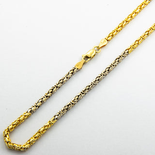 Königskette aus 585 Gelb- und Weißgold,70cm, nachhaltiger second hand Schmuck perfekt aufgearbeitet