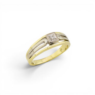 Krämer Brillantring aus 585 Gelb- und Weißgold, nachhaltiger second-hand Schmuck perfekt aufgearbeitet