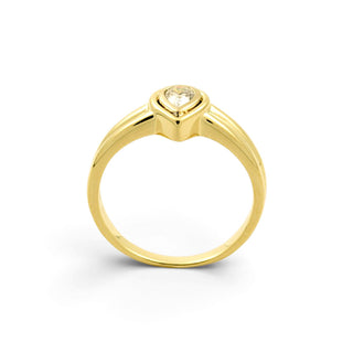 Krämer Diamantring aus 585 Gelb- und Weißgold, nachhaltiger second-hand Schmuck perfekt aufgearbeitet