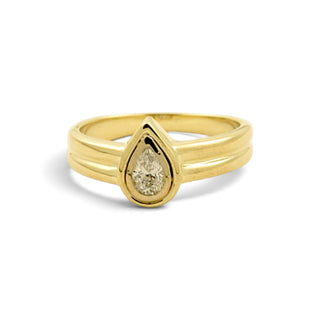 Krämer Diamantring aus 585 Gelb- und Weißgold, nachhaltiger second-hand Schmuck perfekt aufgearbeitet