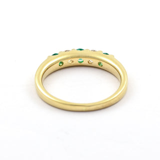 Krämer Smaragdring aus 585 Gelbgold mit Brillant, nachhaltiger second hand Schmuck perfekt aufgearbeitet