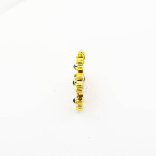 Kreuzanhänger aus 750 Gelb- und Weißgold mit Saphir, nachhaltiger second hand Schmuck perfekt aufgearbeitet