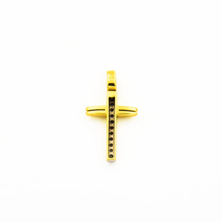 Kreuzanhänger aus 585 Gelb- und Weißgold mit Brillant, nachhaltiger second hand Schmuck perfekt aufgearbeitet