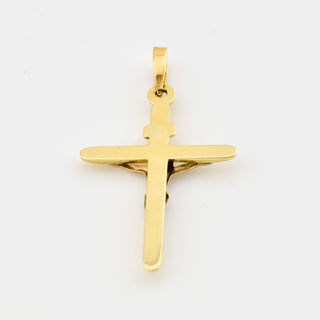 Kreuzanhänger aus 585 Gelb- und Weißgold, nachhaltiger second hand Schmuck perfekt aufgearbeitet