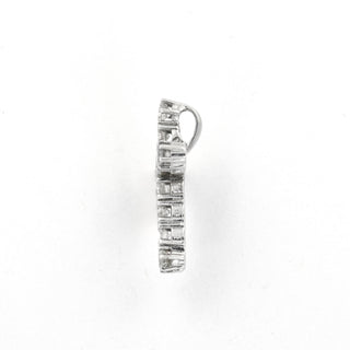 Kreuzanhänger aus 585 Weißgold mit Brillant, nachhaltiger second hand Schmuck perfekt aufgearbeitet