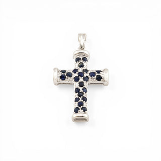 Saphiranhänger aus 585 Weißgold, nachhaltiger second hand Schmuck perfekt aufgearbeitet