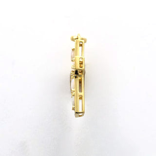 Kreuzanhänger aus 585 Gelbgold mit Opal und Diamant, nachhaltiger second hand Schmuck perfekt aufgearbeitet