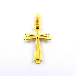Kreuzanhänger aus 585 Gelbgold, nachhaltiger second hand Schmuck perfekt aufgearbeitet