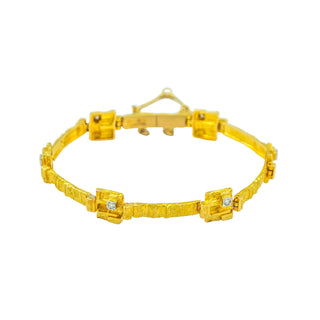 Lapponia Brillantarmband aus 750 Gelbgold/Platin, nachhaltiger second hand Schmuck perfekt aufgearbeitet