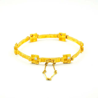 Lapponia Brillantarmband aus 750 Gelbgold/Platin, nachhaltiger second hand Schmuck perfekt aufgearbeitet