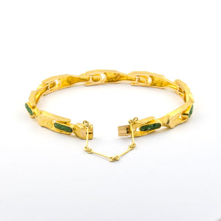 Lapponia Armband aus 585 Gelbgold mit Zoisit, nachhaltiger second hand Schmuck perfekt aufgearbeitet