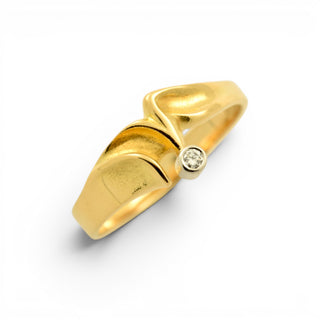 Lapponia Brillantring aus 750 Gelb- und Weißgold, nachhaltiger second hand Schmuck perfekt aufgearbeitet