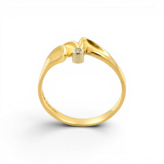 Lapponia Brillantring aus 750 Gelb- und Weißgold, nachhaltiger second hand Schmuck perfekt aufgearbeitet
