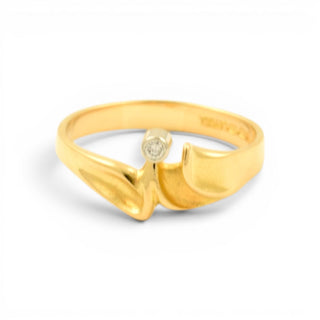 Lapponia Brillantring aus 750 Gelb- und Weißgold, nachhaltiger second hand Schmuck perfekt aufgearbeitet