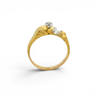 Lapponia Brillantring aus 750 Gelb- und Weißgold, nachhaltiger second-hand Schmuck perfekt aufgearbeitet