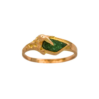 Lapponia Ring aus 585 Gelbgold mit Zoisit, nachhaltiger second hand Schmuck perfekt aufgearbeitet