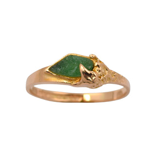 Lapponia Ring aus 585 Gelbgold mit Zoisit, nachhaltiger second hand Schmuck perfekt aufgearbeitet