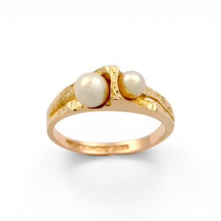 Lapponia Ring Whispering aus 585 Gelbgold mit Perle, nachhaltiger second hand Schmuck perfekt aufgearbeitet
