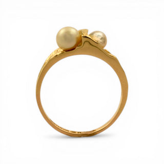 Lapponia Ring Whispering aus 585 Gelbgold mit Perle, nachhaltiger second hand Schmuck perfekt aufgearbeitet