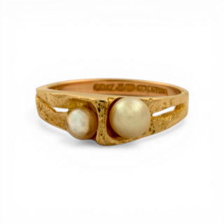 Lapponia Ring Whispering aus 585 Gelbgold mit Perle, nachhaltiger second hand Schmuck perfekt aufgearbeitet