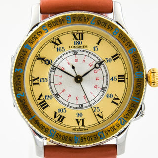 Longines Herrenarmbanduhr Lindberg Automatik und Zentralsekunde und Sichtboden, gebrauchte Luxusuhr im Top-Zustand