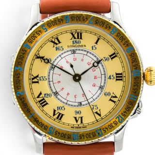 Longines Herrenarmbanduhr Lindbergh Automatik und Zentralsekunde und Sichtboden, gebrauchte Luxusuhr im Top-Zustand