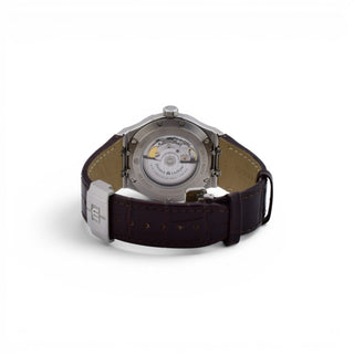 Maurice Lacroix Herrenarmbanduhr AIKON Automatik mit Datumsanzeige und verschraubte Krone und Sichtboden zeitgenössisch, gebrauchte Luxusuhr im Top-Zustand