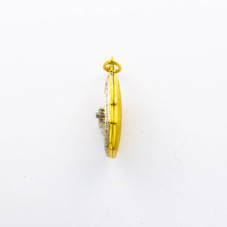 Medaillon aus 750 Gelb- und Weißgold mit Diamant, nachhaltiger second hand Schmuck perfekt aufgearbeitet