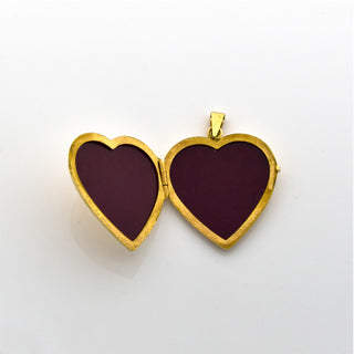 Medaillon Herz aus 585 Gelbgold, nachhaltiger second hand Schmuck perfekt aufgearbeitet