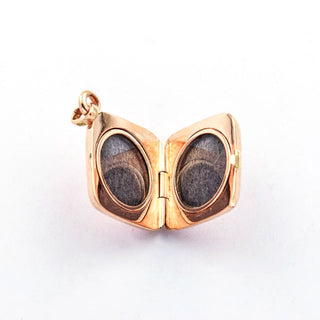 Medaillon aus 585 Rotgold mit Rubin, Saphir und Diamant, nachhaltiger second hand Schmuck perfekt aufgearbeitet