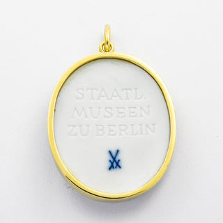 Meissen Anhänger aus 585 Gelbgold mit Kamee/Gemme, hochwertiger second hand Schmuck perfekt aufgearbeitet