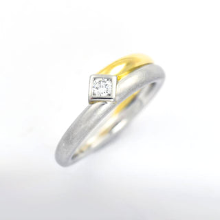 Meister Brillantring aus 950 Platin/Gold, nachhaltiger second hand Schmuck perfekt aufgearbeitet