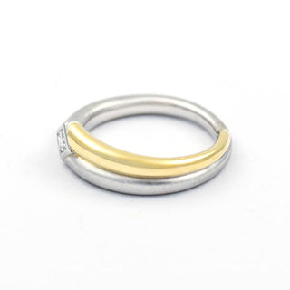 Meister Brillantring aus 950 Platin/Gold, nachhaltiger second hand Schmuck perfekt aufgearbeitet
