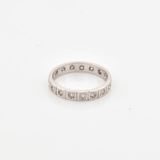 Memoirering aus 585 Weißgold mit Diamant, nachhaltiger second hand Schmuck perfekt aufgearbeitet