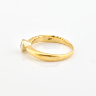 Moncara Solitärring aus 585 Gelb- und Weißgold mit Brillant, nachhaltiger second hand Schmuck perfekt aufgearbeitet