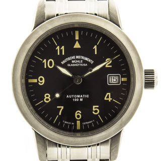 Mühle Glashütte/SA. Herrenarmbanduhr Sports M12 Automatik mit Datumsanzeige und Zentralsekunde, gebrauchte Luxusuhr im Top-Zustand