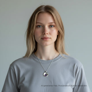 Niels Erik From Anhänger aus 925 Silber mit Amethyst, nachhaltiger second-hand Schmuck perfekt aufgearbeitet