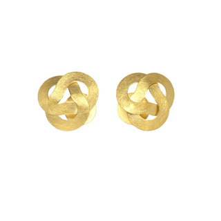 Niessing Ohrstecker Flechtschmuck aus 750 Gelbgold, nachhaltiger second-hand Schmuck perfekt aufgearbeitet