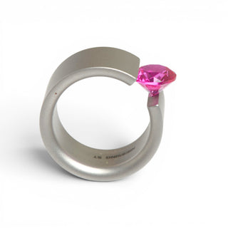 Niessing Ring Akrobat aus Edelstahl mit synth. Stein, nachhaltiger second-hand Schmuck perfekt aufgearbeitet