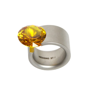 Niessing Ring Akrobat Max aus Edelstahl mit synth. Stein, nachhaltiger second-hand Schmuck perfekt aufgearbeitet