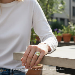 Niessing Ring Akrobat Max aus Edelstahl mit synth. Stein, nachhaltiger second-hand Schmuck perfekt aufgearbeitet