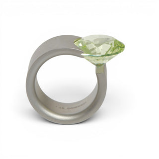 Niessing Ring Akrobat Max aus Edelstahl mit synth. Stein, nachhaltiger second-hand Schmuck perfekt aufgearbeitet