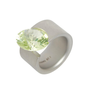 Niessing Ring Akrobat Max aus Edelstahl mit synth. Stein, nachhaltiger second-hand Schmuck perfekt aufgearbeitet