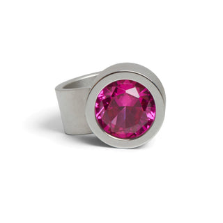 Niessing Ring Max aus Edelstahl mit synth. Stein, nachhaltiger second-hand Schmuck perfekt aufgearbeitet