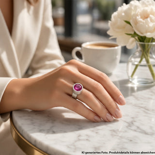 Niessing Ring Max aus Edelstahl mit synth. Stein, nachhaltiger second-hand Schmuck perfekt aufgearbeitet
