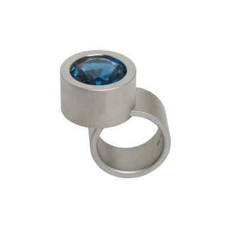 Niessing Ring Max aus Edelstahl mit synth. Stein, nachhaltiger second-hand Schmuck perfekt aufgearbeitet
