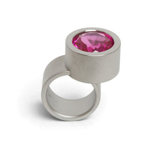 Niessing Ring Max aus Edelstahl mit synth. Stein, nachhaltiger second-hand Schmuck perfekt aufgearbeitet